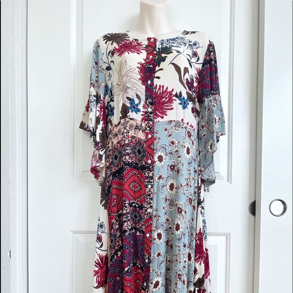 Boho Asymmetrical Dress Patchwork - image 1